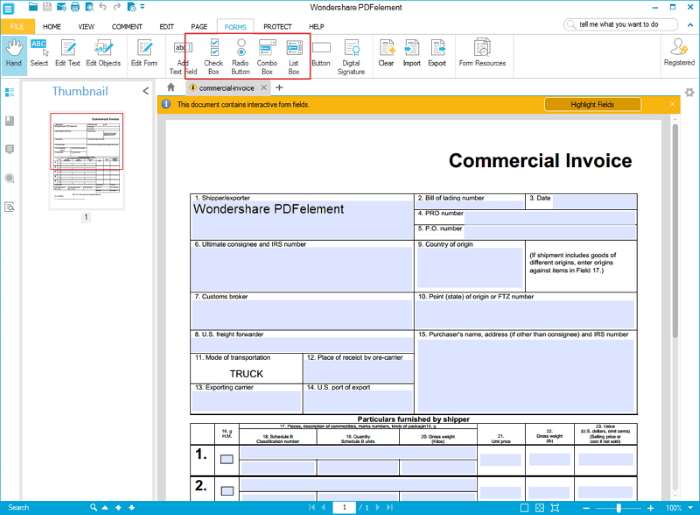 Create Invoice with Wondershare