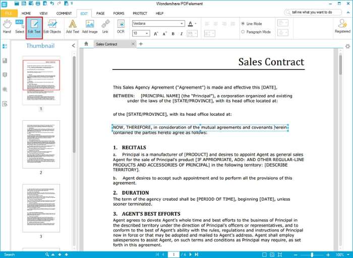 Create Sales Contract