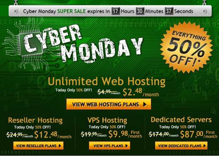 cybe monday hostgator offer