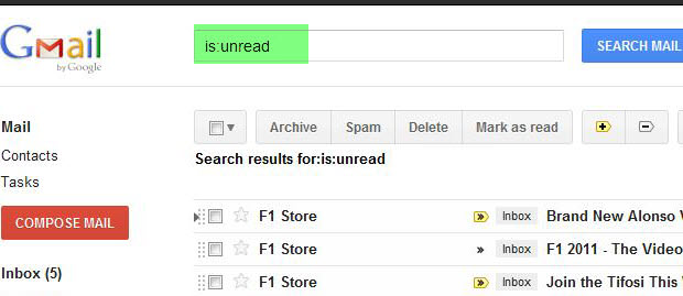 Find Unread Emails in Gmail