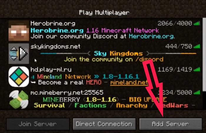 Minecraft Add a Server