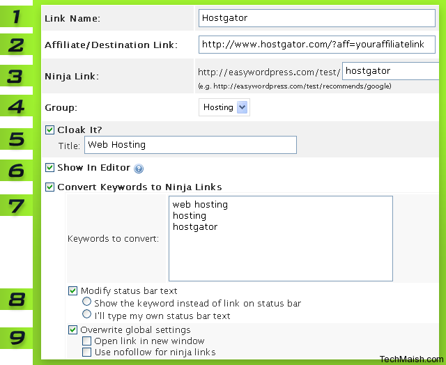 convert keywords into affiliate links